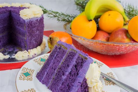 Purple Yam cake stock image. Image of xmas, drop, afters - 87777861