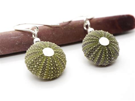 SALE Sea Urchin Earrings 925 Sterling Silver