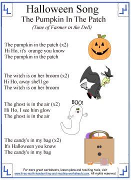 Halloween Songs for Kids - Printable Lyrics with Coloring Activities