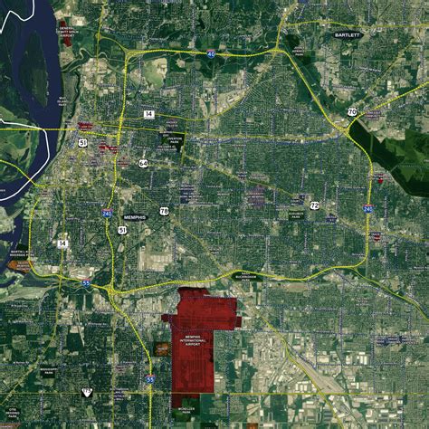 Memphis - Rolled Aerial Map - Landiscor Real Estate Mapping