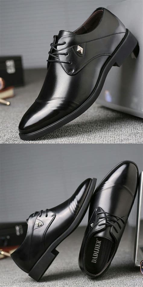 US $24.2 Luxury Brand Men Business Shoes Black Italian Design… | Zapatos formales para hombres ...