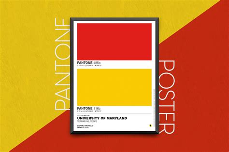 University of Maryland Pantone Color Poster | Etsy