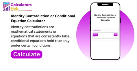 Identity Contradiction or Conditional Equation Calculator Online - CalculatorsHub