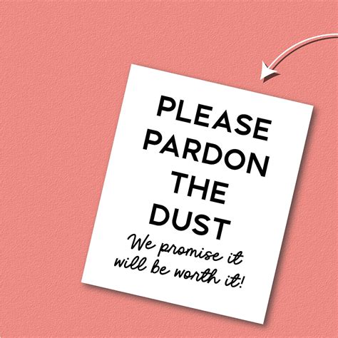 Please Pardon the Dust Printable Poster Construction or | Etsy