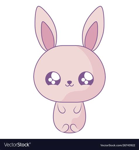 Cute rabbit baby animal kawaii style Royalty Free Vector