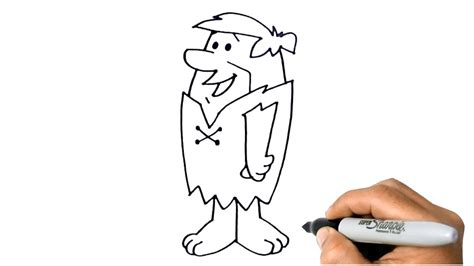 How to DRAW FRED FLINTSTONES Easy Step by Step - YouTube