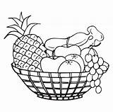 Fruit Basket Coloring Page For Kids Vector Illustration EPS And Image  sketch template