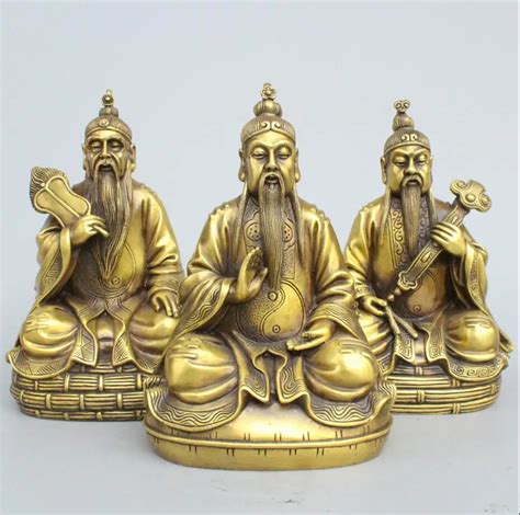 SCY 502+++Pure bronze, three Ching Dynasty, Taoist statues, gods bronze ...