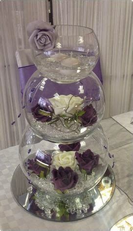 Luxury wedding fish bowl decorations ideas with flowers