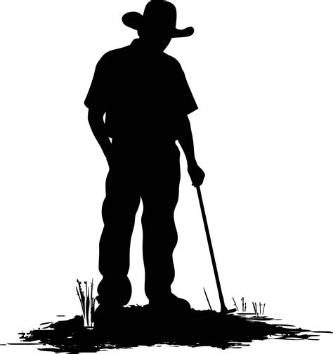 AI generated Silhouette farmer black color only full body 39221220 Vector Art at Vecteezy