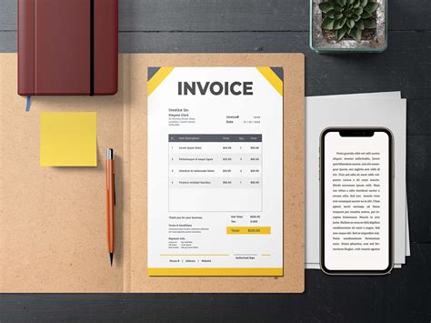 A4 invoice mockups on Behance