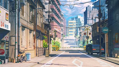 Japanese Anime Town Landscape Wallpapers - Wallpaper Cave