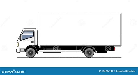 Vector Truck, Lorry, Side View. White Blank Truck Template for Advertising. Freight ...