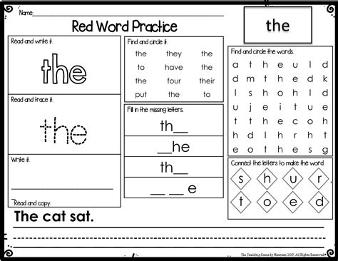 Project Read Support: Red Word Level I Centers, Activities & Worksheets