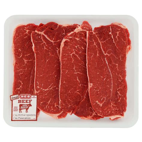 H-E-B Beef Shoulder Steak Boneless Thin Value Pack, USDA Select, 3-4 ...