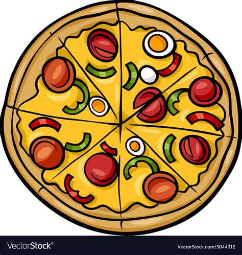 Italian pizza cartoon Royalty Free Vector Image