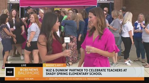 Where's Amy? Celebrating teachers with Dunkin' at Shady Spring Elementary School - YouTube