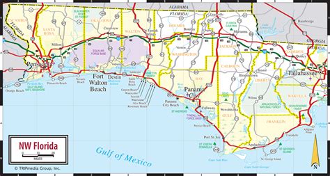 TRIPinfo.com - Panhandle & Northwest Florida Road Map | Map of florida, Florida road map, Map of ...