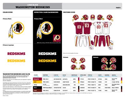 Washington Redskins Colors | Sports Teams Colors | U.S. Team Colors