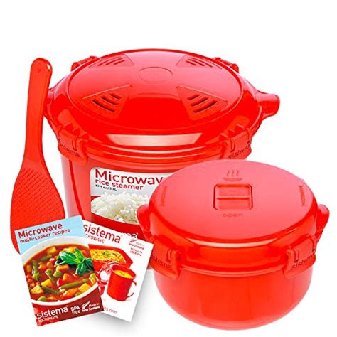 Sistema Microwave Cookware Rice Steamer Set with Lids - Large Microwave ...