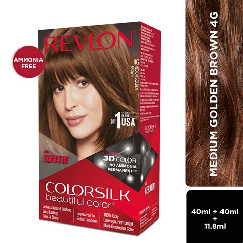 Revlon Colorsilk Hair Color - Medium Golden Brown 4G Reviews Online | Nykaa