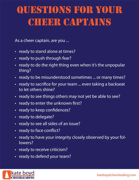 How to Choose Your Cheer Captain, Part 2 - Kate Boyd Cheerleading | Cheer captain, Cheerleading ...