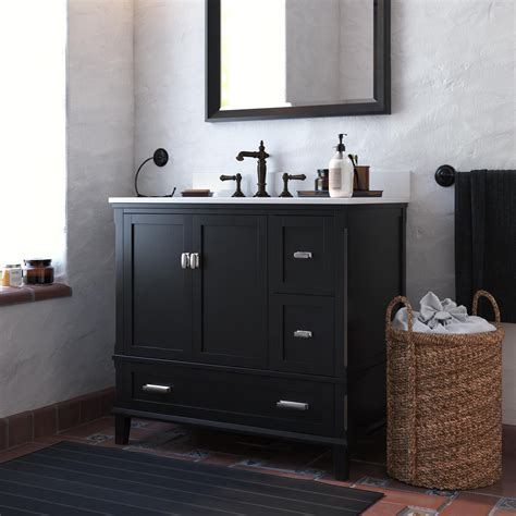 DHP Otum 36 Inch Bathroom Vanity with Sink, Black - Walmart.com