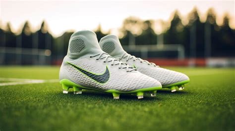 Premium Photo | A photo of Nike soccer cleats on a turf soccer field