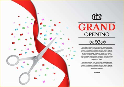 Grand Opening Invitation Template Free Of Ribbon Cutting Ceremony Vector Download Free Vector ...