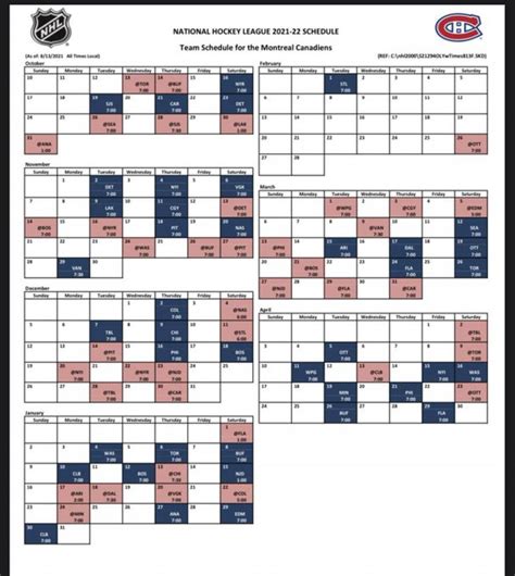 Voyez le calendrier complet des matchs préparatoires du Canadien ...