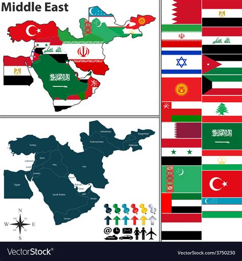 Middle East Flag Map