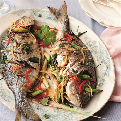 Baked bream with ginger and garlic recipe