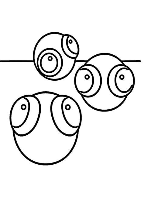 three balls with eyes on each side