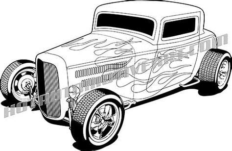 1932 ford hot rod vector clipart, high quality blackline | Classic cars, Ford classic cars ...