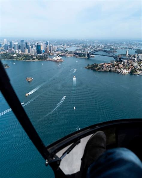 Premium Photo | Aerial view of city from a helicopter