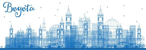 Outline Bogota Skyline with Blue Buildings. 14530781 Vector Art at Vecteezy