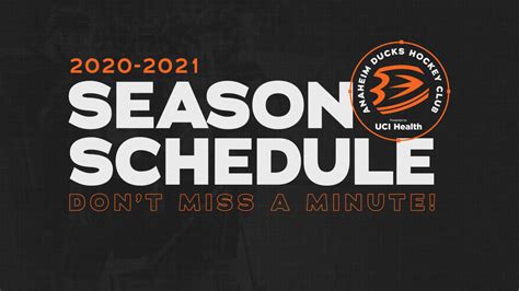 Ducks 2020-21 Season Schedule Announced | Anaheim Ducks