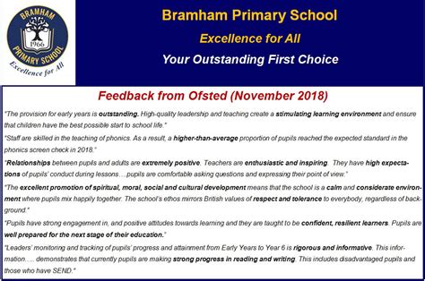 OFSTED Report | Bramham Primary School