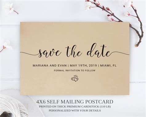 Simple Save the Date Postcards - LemonWedding