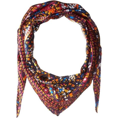 Echo Design Ditzy Patchwork Silk Diamond Scarf (Navy) ($31) liked on ...