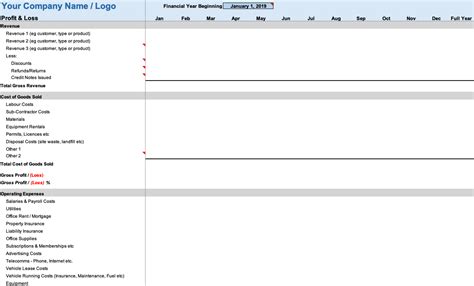 P And L Template Excel - Free Sample, Example & Format Templates - Free ...