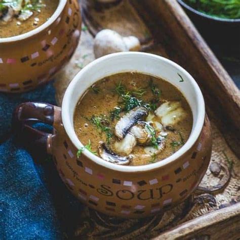 Hungarian Mushroom Soup Recipe (Step by Step + Video) - Whiskaffair