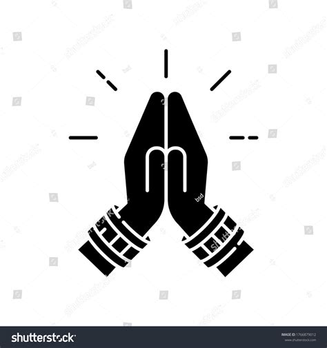 Namaste Black Glyph Icon Hindu Greeting Stock Vector (Royalty Free) 1766879012 | Shutterstock