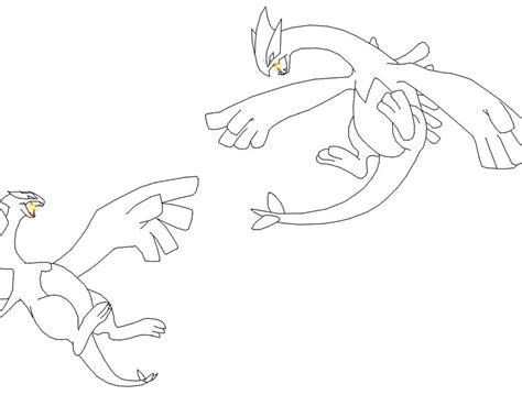 Lugia and Shadow Lugia Lineart by ZapdosRockz on DeviantArt