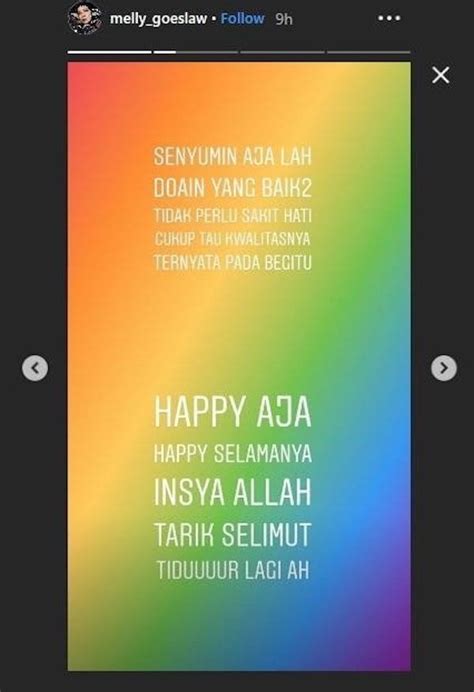 Melly Goeslaw: Tak Perlu Sakit Hati