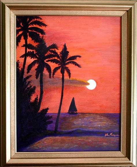 Orange Sunset Painting by JTDigitalArt on Etsy, $100.00 | Sunset painting, Painting, Art