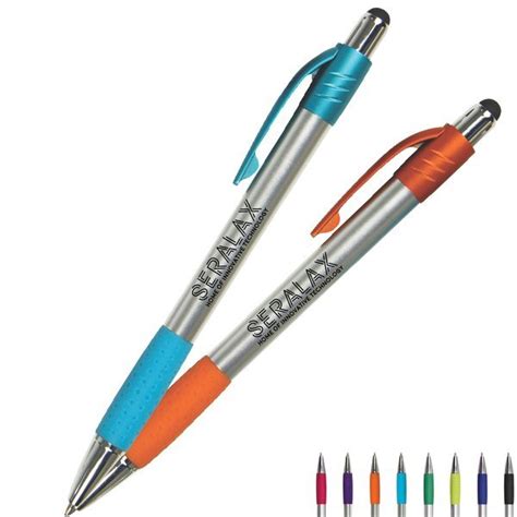 Premium Silver Stylus Click Pen w/Metallic Accents | Health Promotions Now