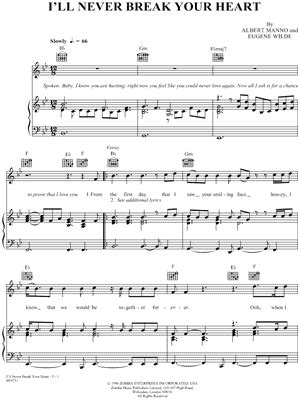 "I'll Never Break Your Heart" Sheet Music - 9 Arrangements Available Instantly - Musicnotes