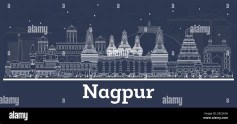 Outline Nagpur India City Skyline with White Buildings. Vector ...