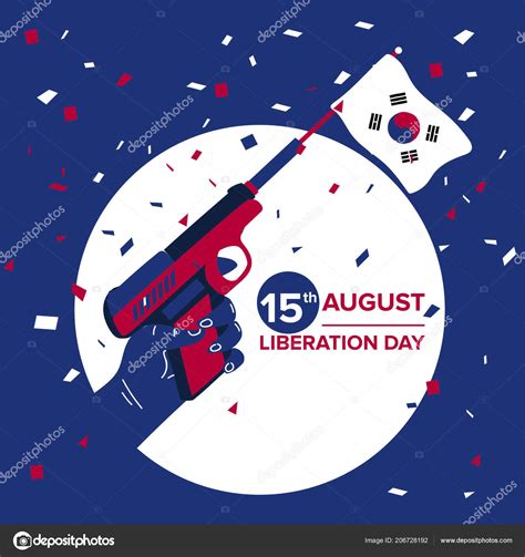 Festive Illustration Independence Day South Korea Celebration August ...